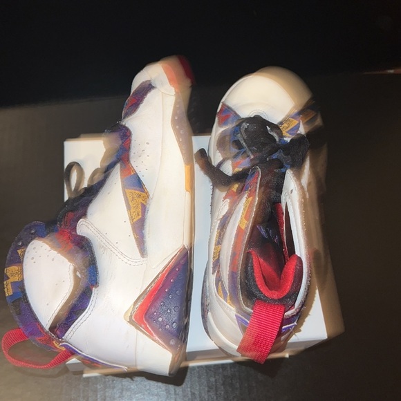 Nike Air Jordan Retro 7 “Nothing But Net” Ugly Sweater Sneakers | Youth Size 4.5 - Picture 5 of 9